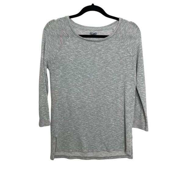 Aerie Sweater Round Neck Long Sleeve Hi-Lo Hem Side Slit Heathered Gray Size XS - Picture 1 of 10